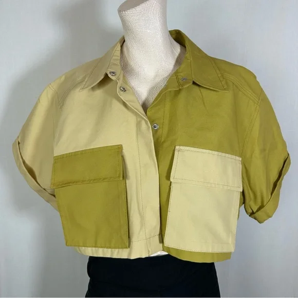 Zara Two-Tone Green and Cream Skirt Set - Picture 6 of 16